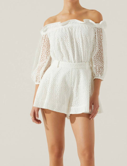 Astr - Brissa Eyelet Off Shoulder Top