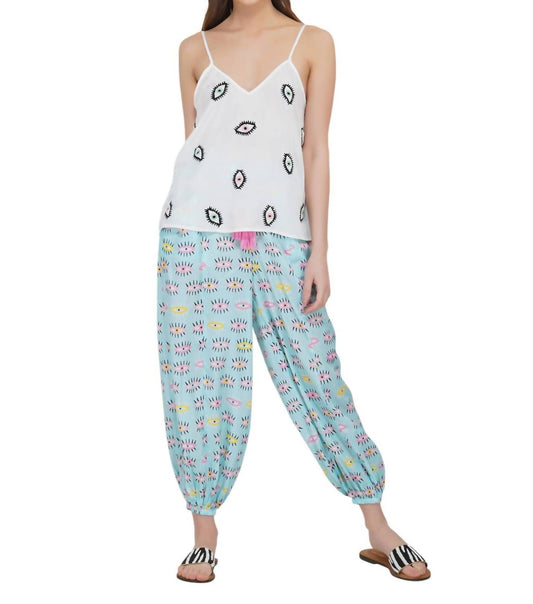 America & Beyond - Evil Eye Embroidered Top