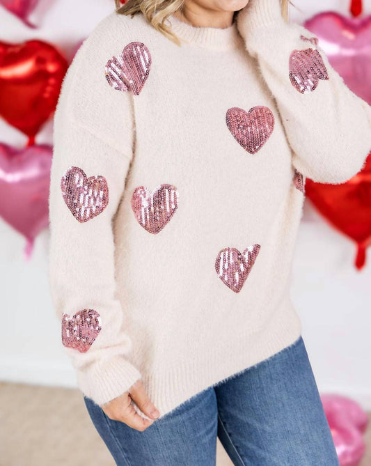 Jadyk - Sequin Heart Sweater