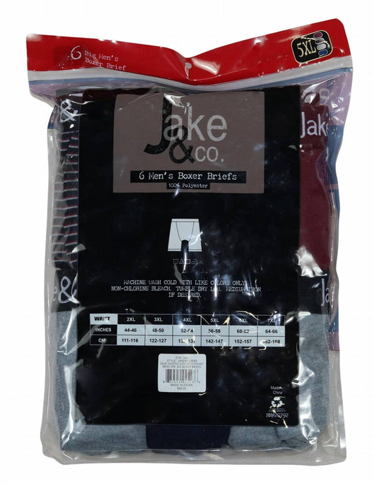 Jake'S & Co. - Men's 6-pack Boxer Briefs
