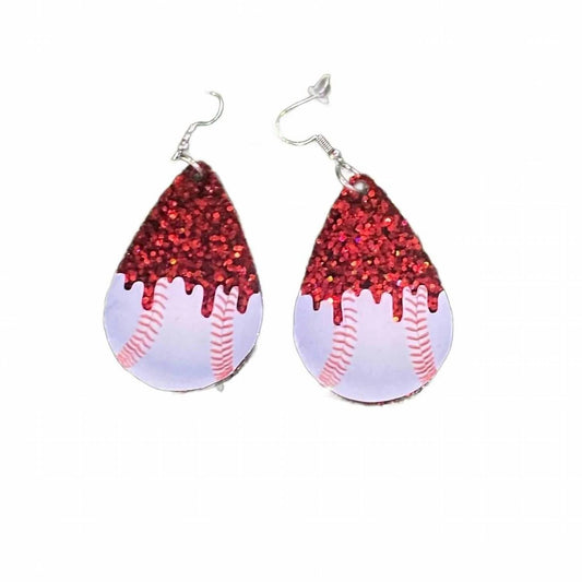 Bosuk - Women's Sparkling Baseball Earrings