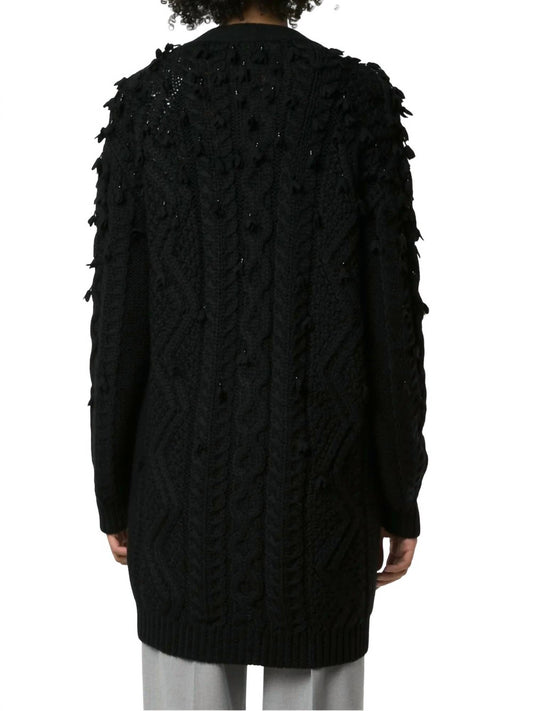 Valentino - Oversized Tassel-trim Cable-knit Cardigan