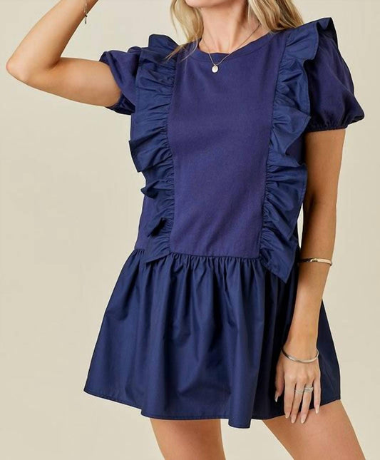 Day + Moon - Drop Waist Mini Dress