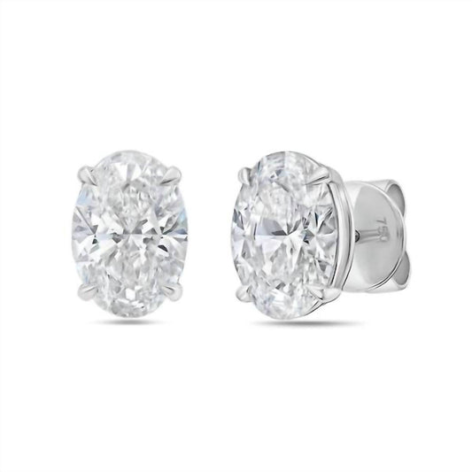 Diana M Jewels - Women's 1.50 Cts Oval Lab Diamond Stud Earrings - directbrandpartner - earrings - jewelry