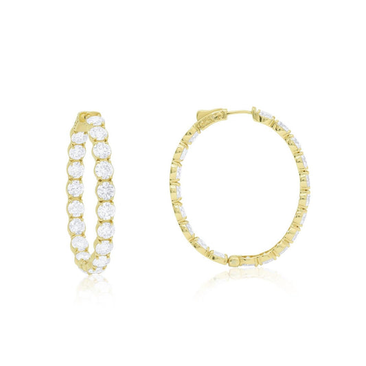 Diana M Jewels - Women's Lab Grown Inside Out Diamond Hoops Earrings - directbrandpartner - earrings - gold
