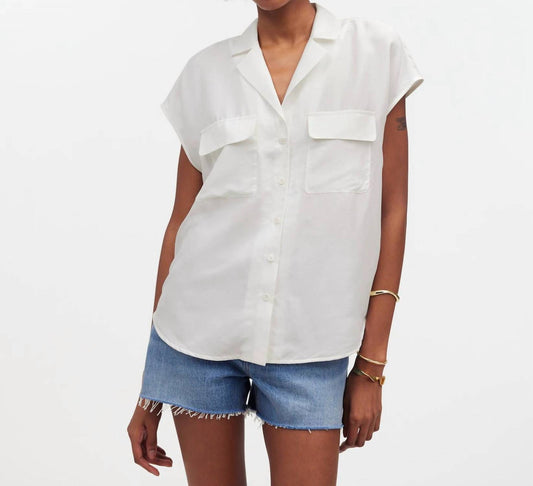 Madewell - Silk Drapey Patch Pocket Sleeveless Shirt