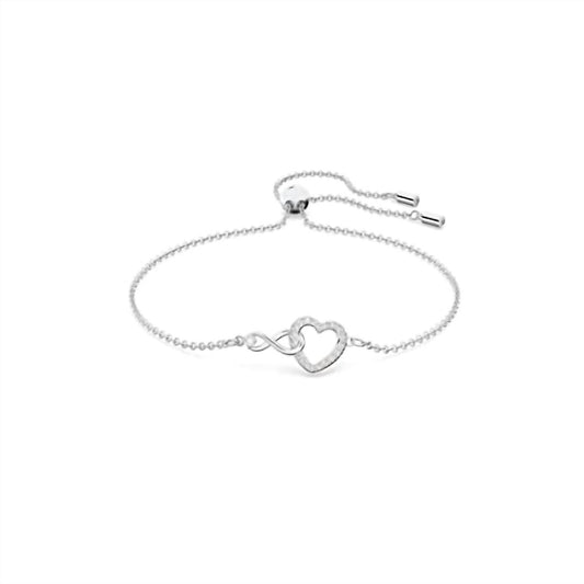 Swarovski - Women's Infinity Zirconia Hyperbola Heart Pendant Bracelet