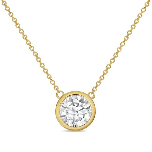 Diana M Jewels - 4.00 Ct Lab-grown Round Diamond Bezel Necklace