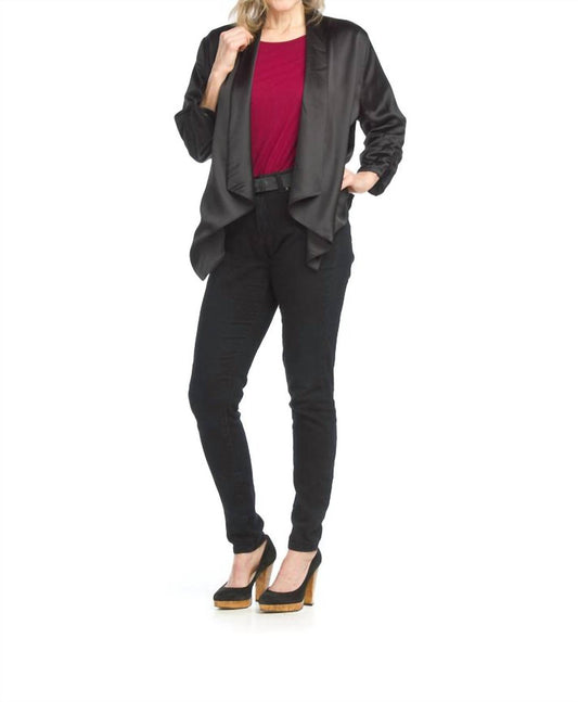 Papillon - Satin Blazer With Ruched Sleeves