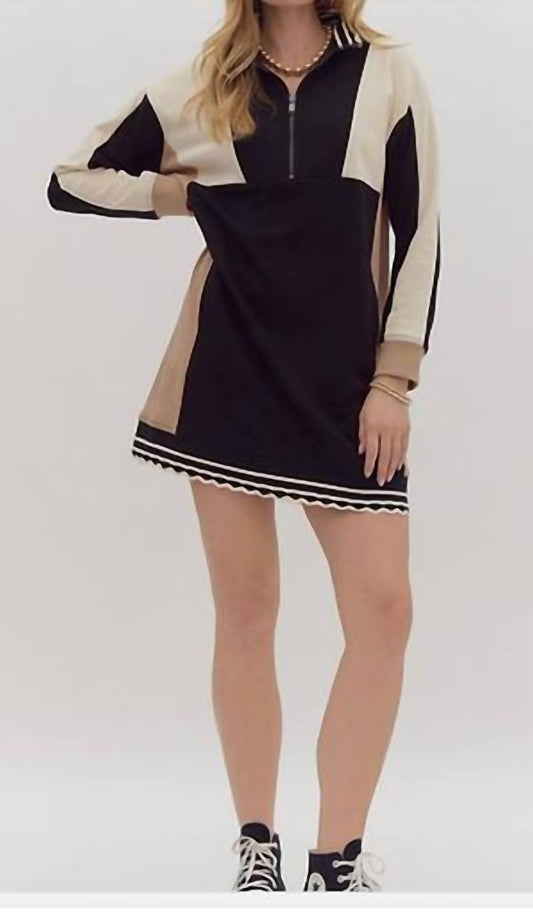 Entro - Emmie Colorblock Neutral Dress