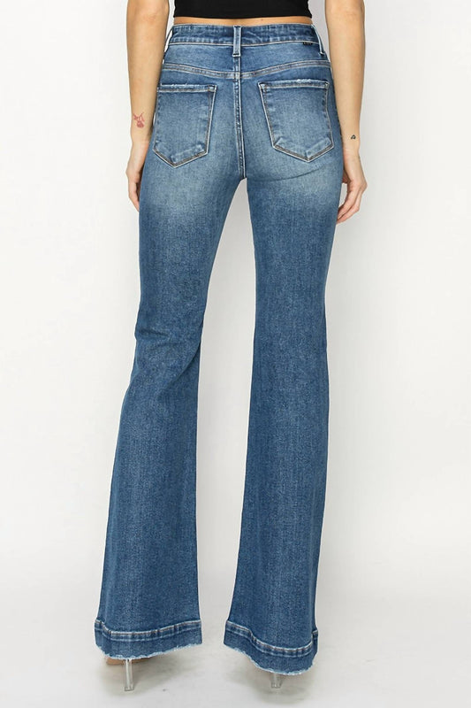 Risen - Risen High Rise Patched Pocket Flare Jeans