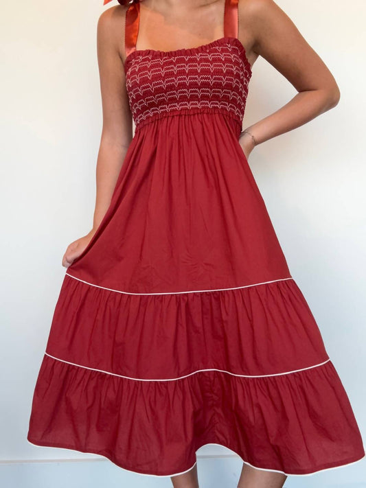 Fantastic Fawn - Poplin Smocked Midi Dress