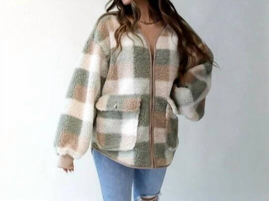 By Together - Ruth Checkered Sherpa Jacket