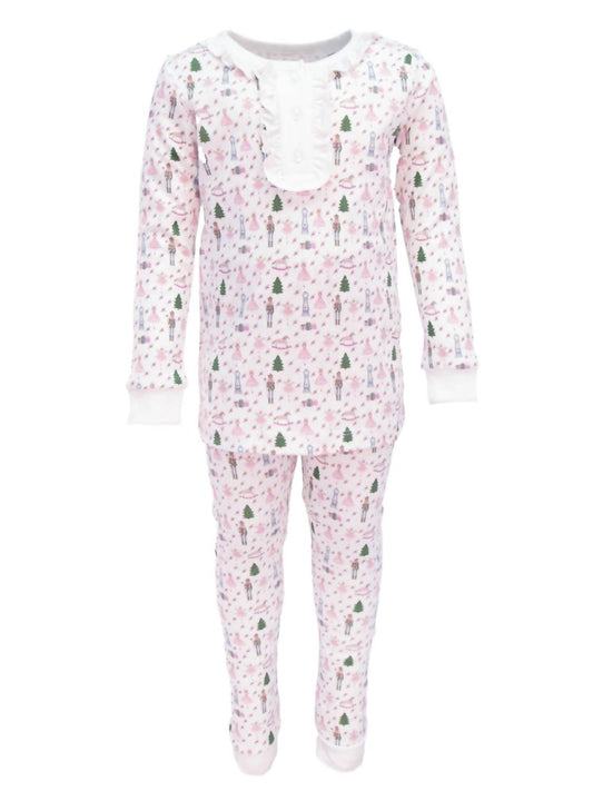Lila + Hayes - Girl's 2pc Pima Cotton Christmas PJ's