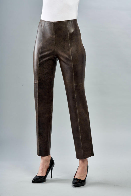 Insight - Faux Vegan Leather Seamed Pant