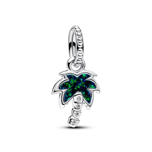 Pandora - Women's Opalescent Palm Tree Dangle Charm