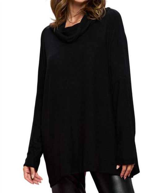 Reneec. - Long Sleeve Cozy Open Back Pullover Top