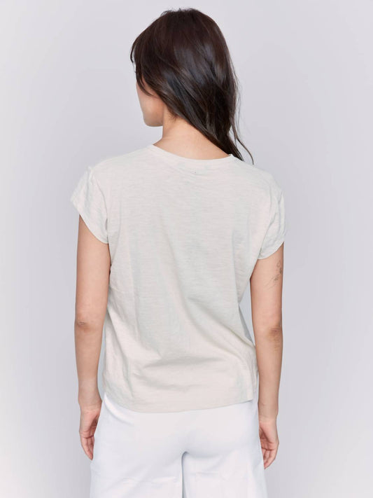 Charlie B - Cap Sleeve Tee with Chest Pocket Detail