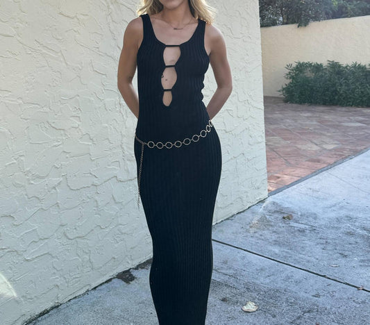 Pretty Garbage - Roxy Lattice Rib Knit Maxi Dress