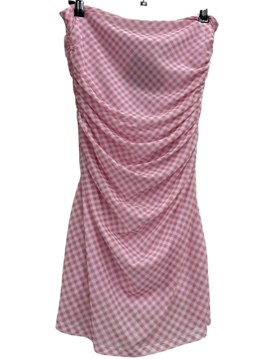 Needii - Women's Gingham Mesh Tube Mini Dress