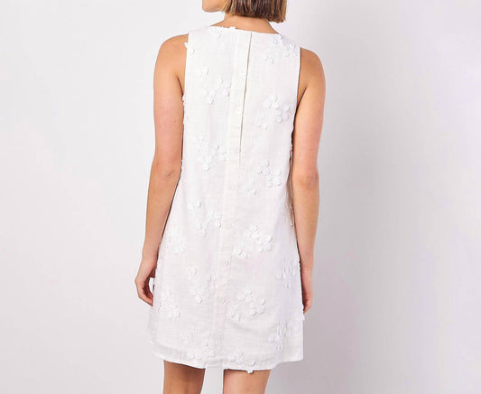 Apricot - 3-d Floral Embroidered Shift Dress