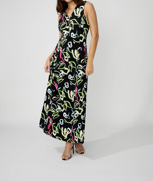 Frank Lyman - Doodle Print A-line Maxi Dress