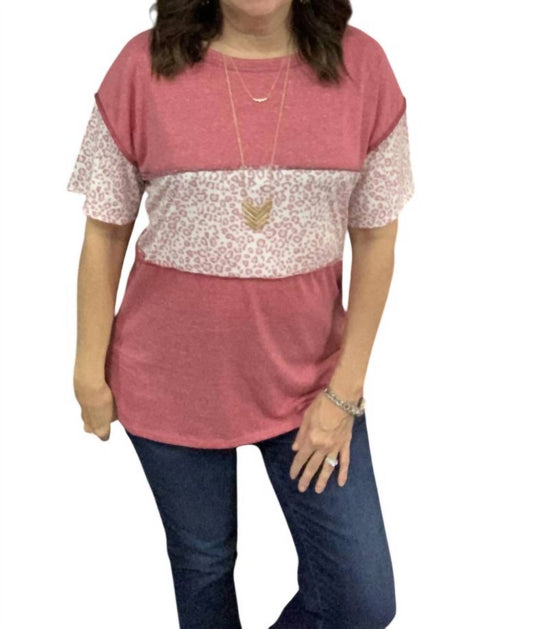 Bibi - Animal Print Short Sleeve Top