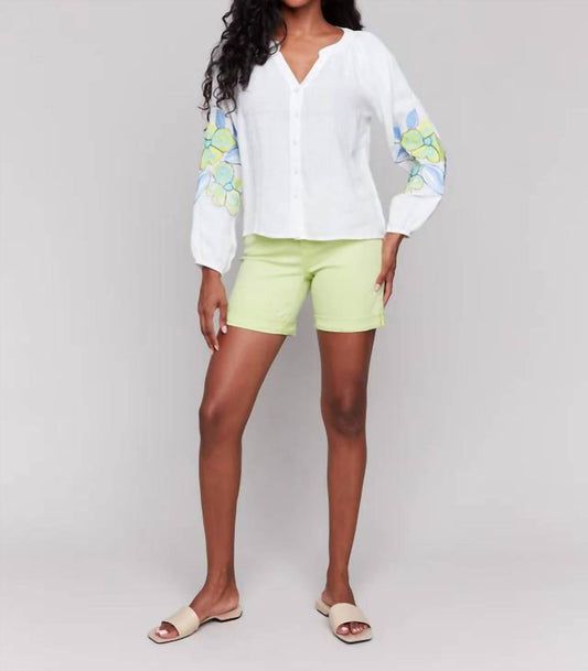 Charlie B - Emboidered Sleeve Blouse