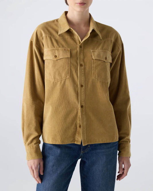 Amo - Jenn Shift Button Down Corduroy Shirt