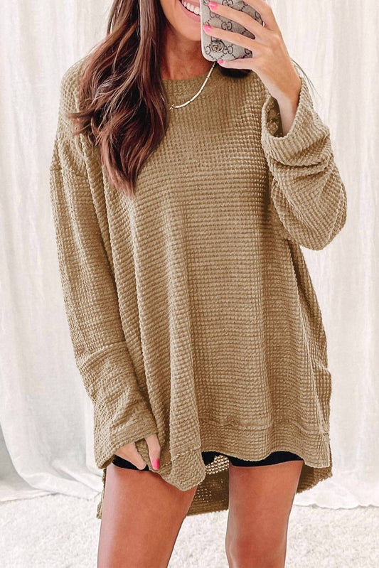 Lovesoft - Long Sleeve Waffle Knit Sweater