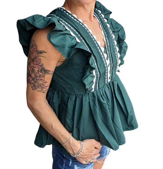 Entro - Ruffled Blouse Top