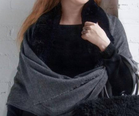 Maison Prelonge - Faux Fur & Cashmere Scarf