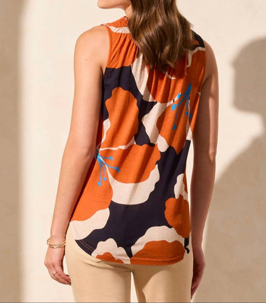 Tribal - Sleeveless Smocked Tank