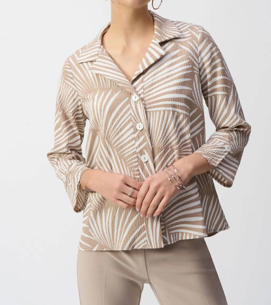 Joseph Ribkoff - Tropical Print Textured Trapeze Jacket