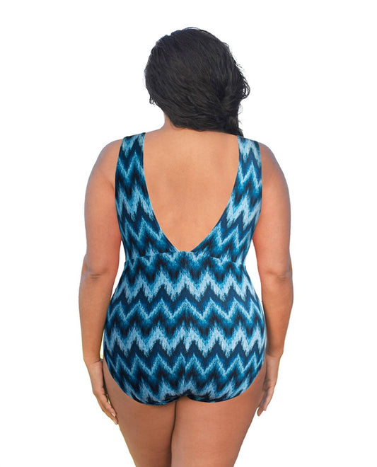 Always For Me - Plus Size Double V Plunge One Piece Swimsuit