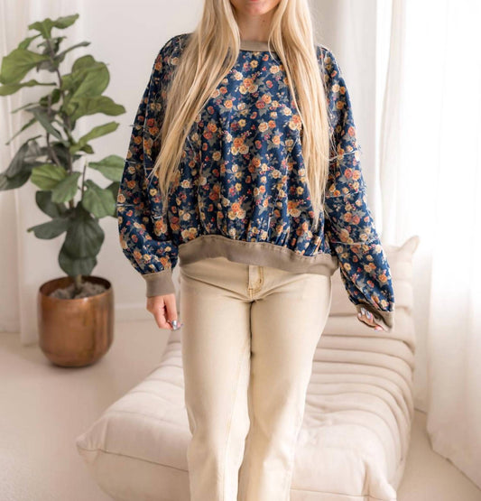 Bibi - Lacey Floral Crewneck Top