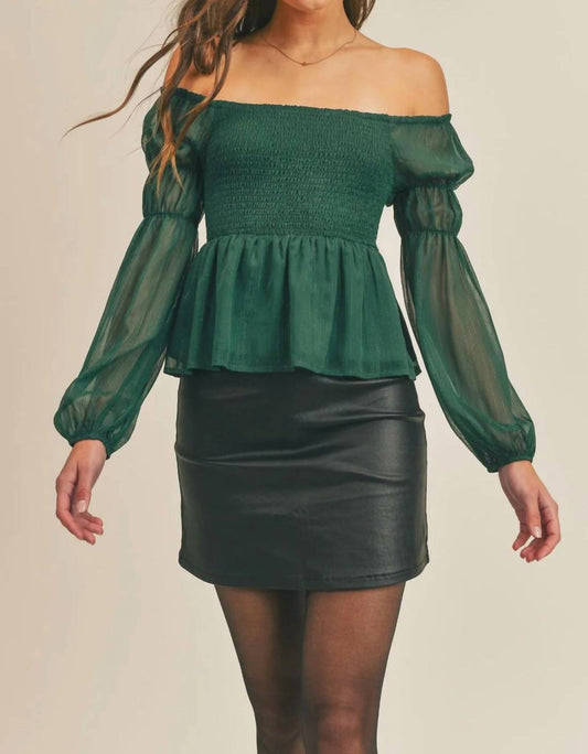 Sadie & Sage - SMOCKED PEPLUM TOP