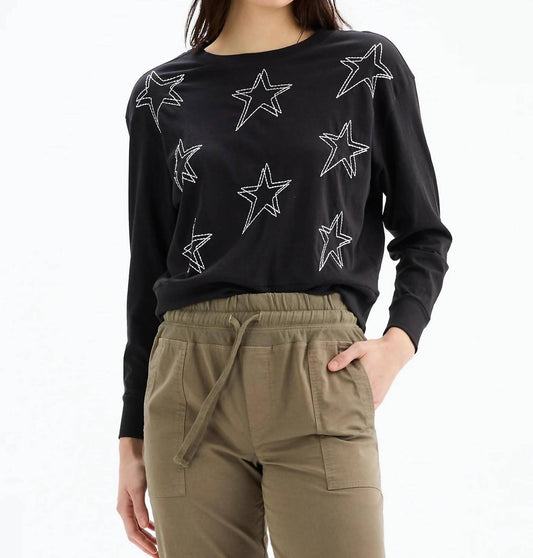 Chrldr - Double Stars Long Sleeve Boatneck Top