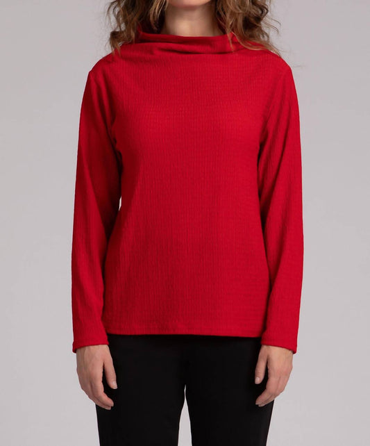 Sympli - Popcorn Waffle Funnel Neck Top