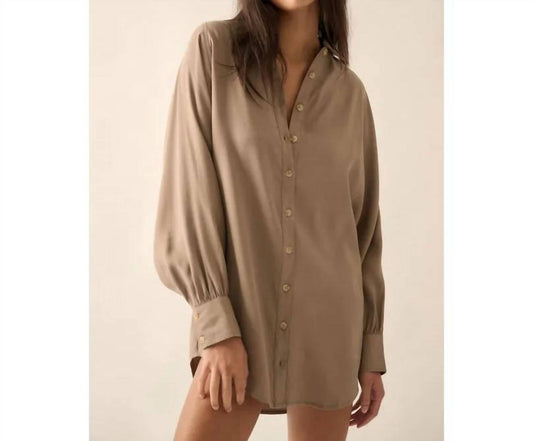 Promesa - Dolman-sleeve Mini Shirt Dress