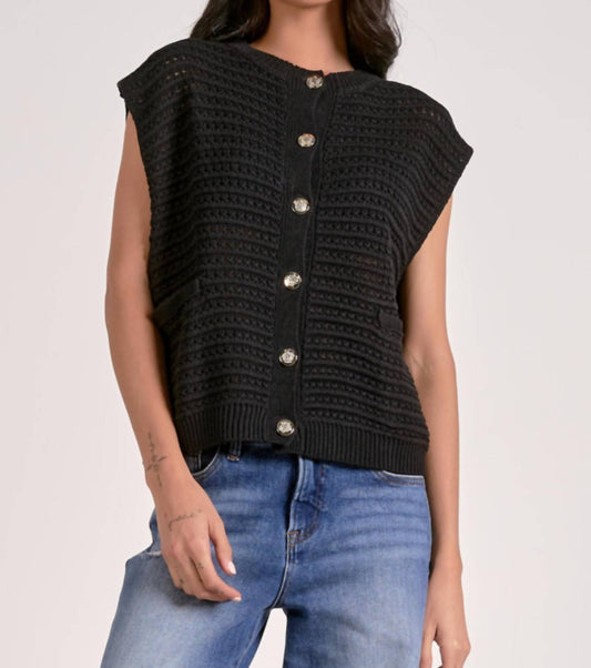 Elan - Textured Sleeveless Cardigan