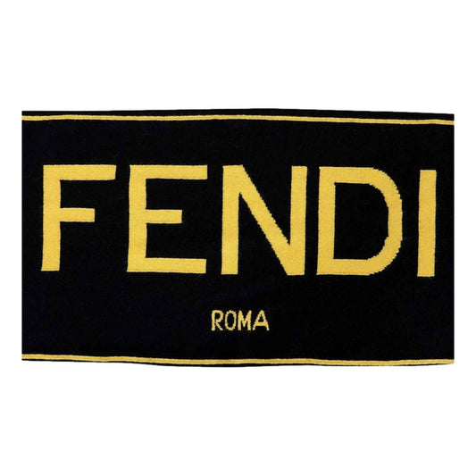 Fendi - Unisex Roma Knitted Wool Cashmere Logo Scarf