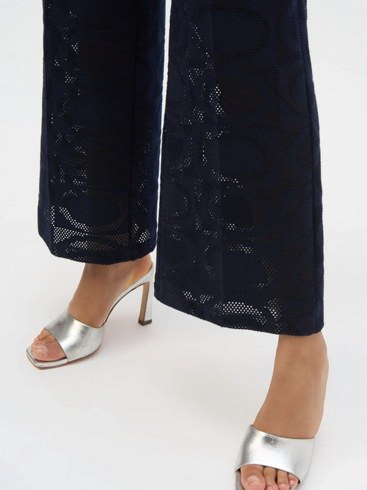 Joseph Ribkoff - Jacquard Mesh Wide-leg Pants