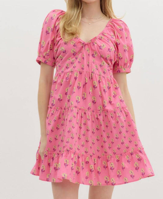 Entro - Smocked Floral Mini Dress