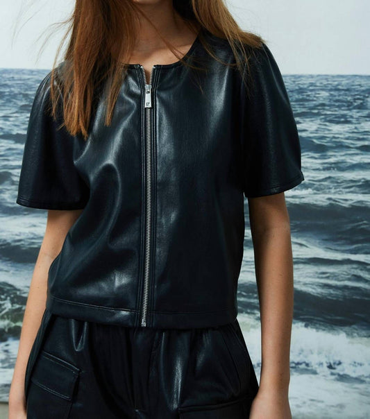 Melissa Nepton - Houston Faux Leather Zip-up Vest