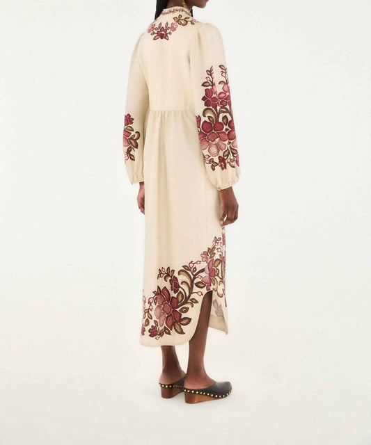 Farm Rio - Renata Floral Long Sleeve Midi Dress