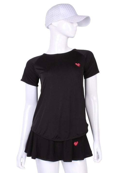 Love Love Tennis - Women's Tie Back Short Sleeve Tee