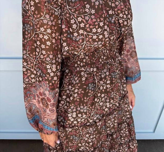 Fate - Autumn Chiffon Border Detail Maxi Dress