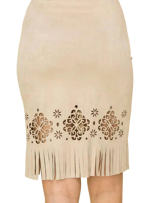 Vocal Apparel - Lonni Laser Cut Fringe Skirt