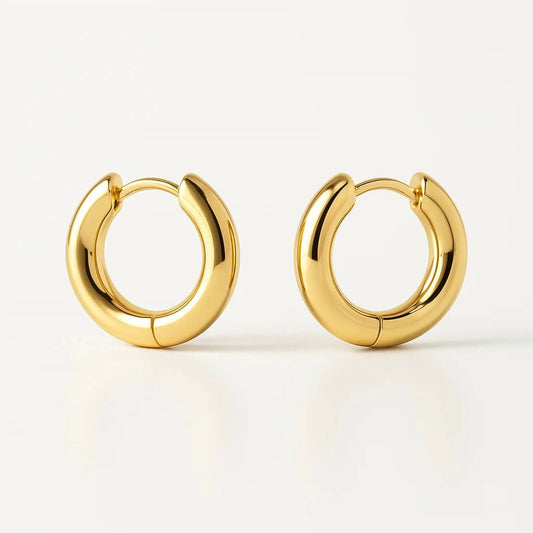 Eklexic - Women's Chunky Huggie Hoop Earrings